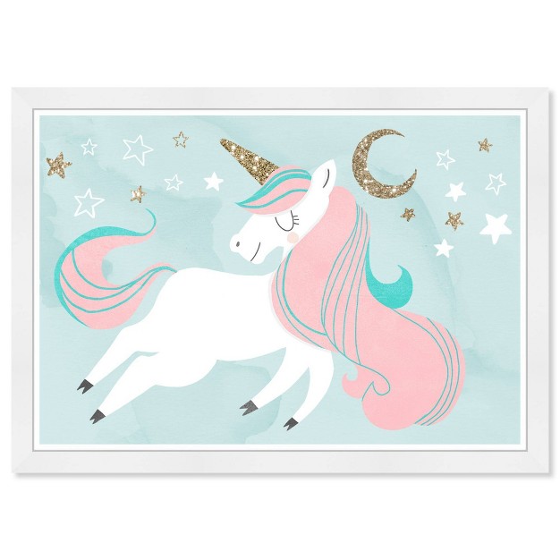 X 15 quot Unicorn And The Moon Fantasy And Sci fi Framed Art Print Wynwood Studio