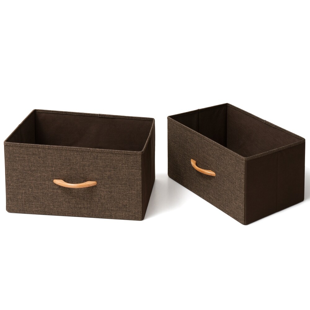 Foldable Drawer Fabric Storage Cubes Organizer Set Drawers of Closet Dresser Chest   Set of 2