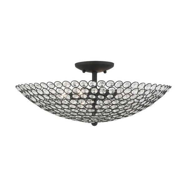 Livex Lighting Cassandra 4 Light 20 Wide Semi-Flush Bowl Ceiling