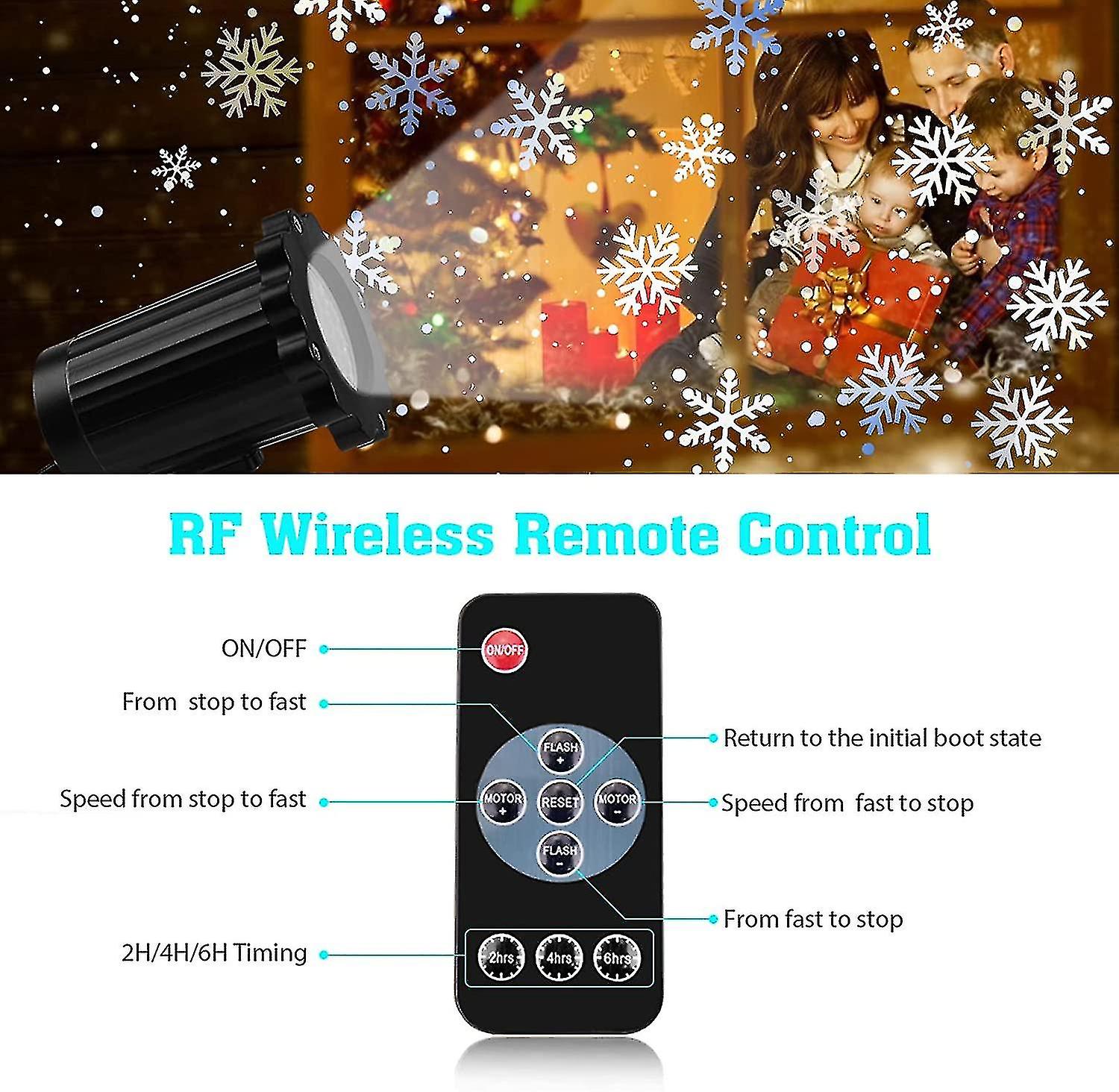 Led Snowflake Christmas Light Projector With Remote Control，ip65