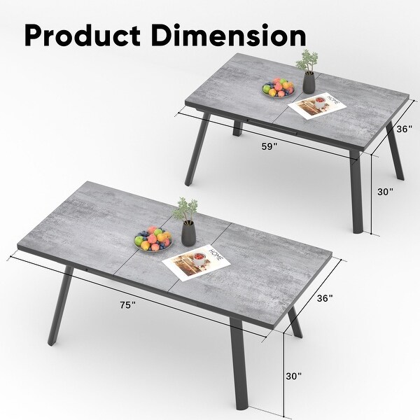 Extendable Aluminum Dining Table