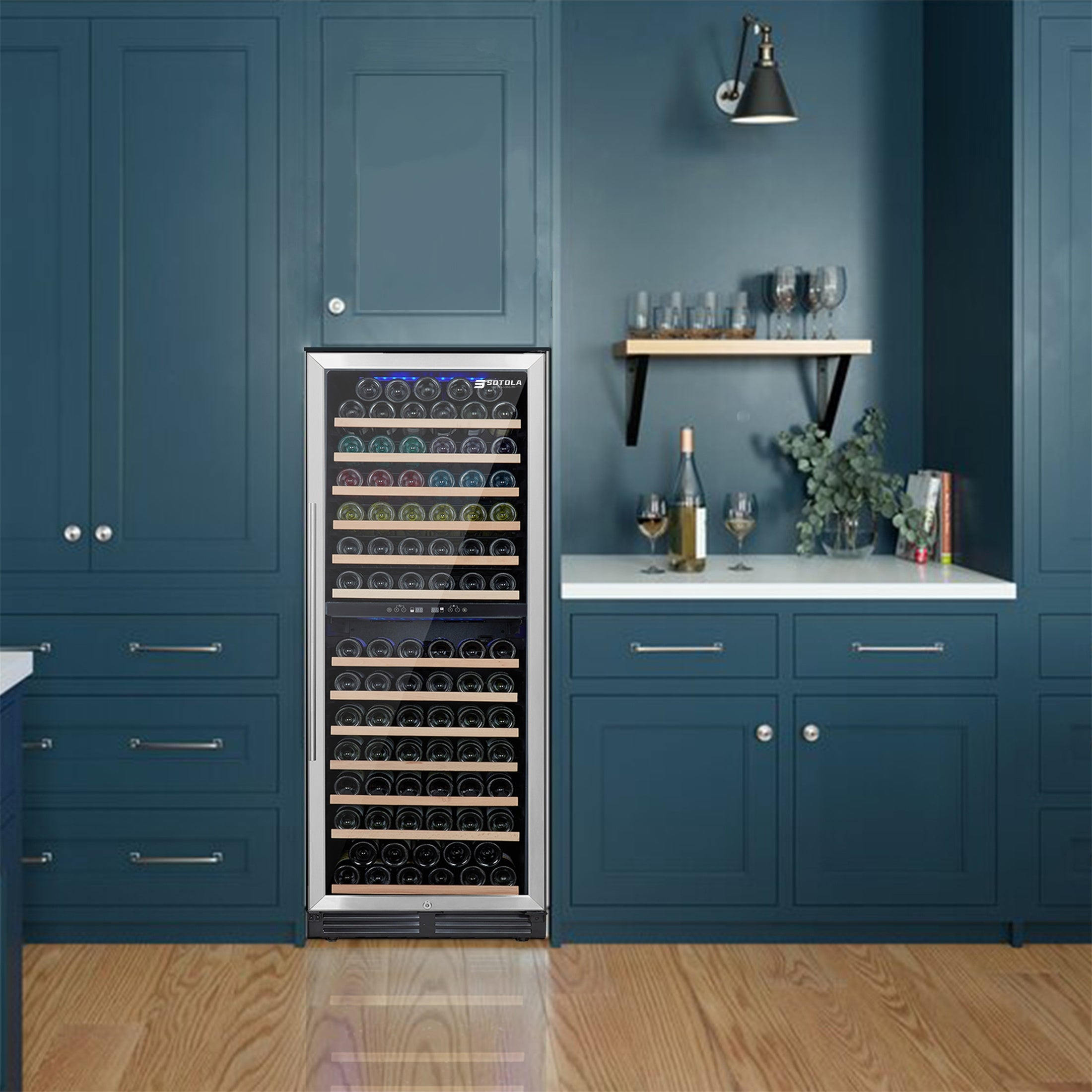 Wine Cooler Refrigerator 152 Bottle Large Wine Fridge， Digital Control