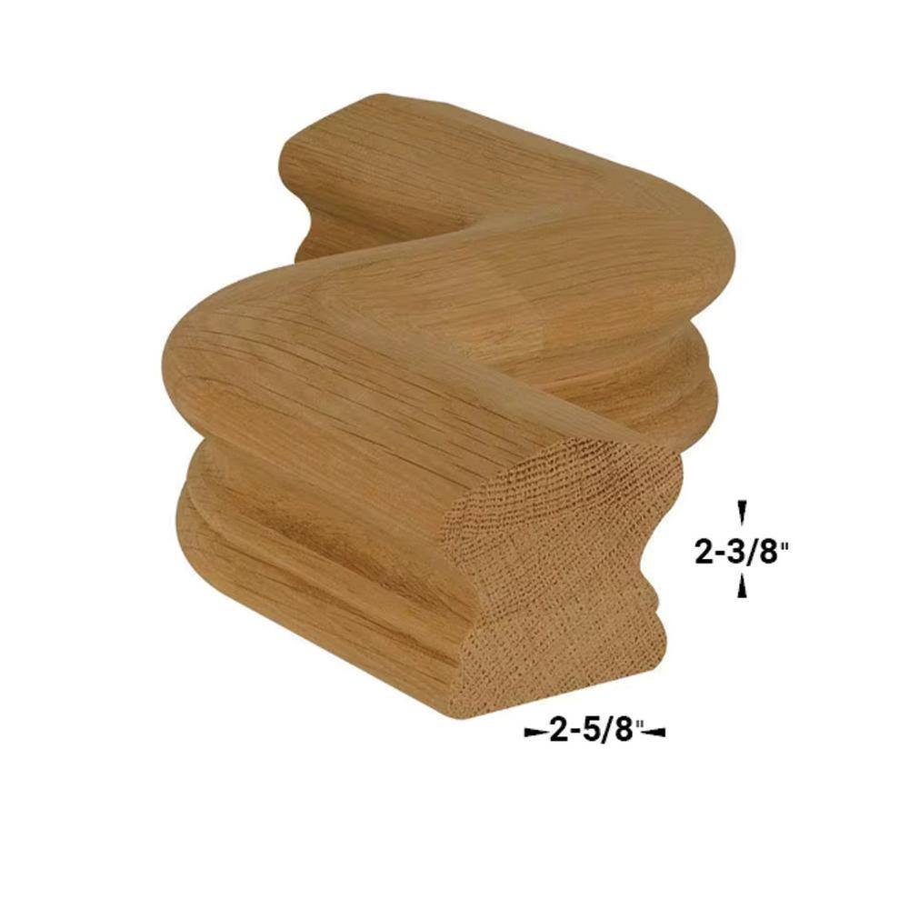 EVERMARK Stair Parts 7547 Unfinished White Oak Left-Hand S Handrail Fitting 7547W-000-000LL