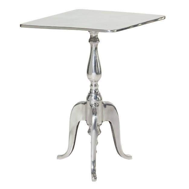 Traditional Aluminum Square Accent Table Silver Olivia amp May