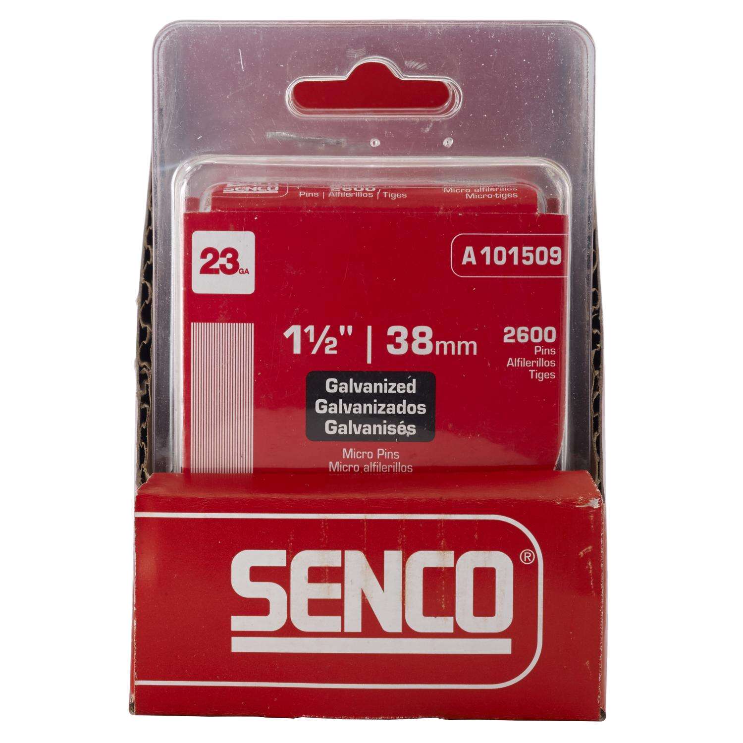 Senco 1-1/2 in. 23 Ga. Straight Strip Galvanized Micro Pins 2，600 pk