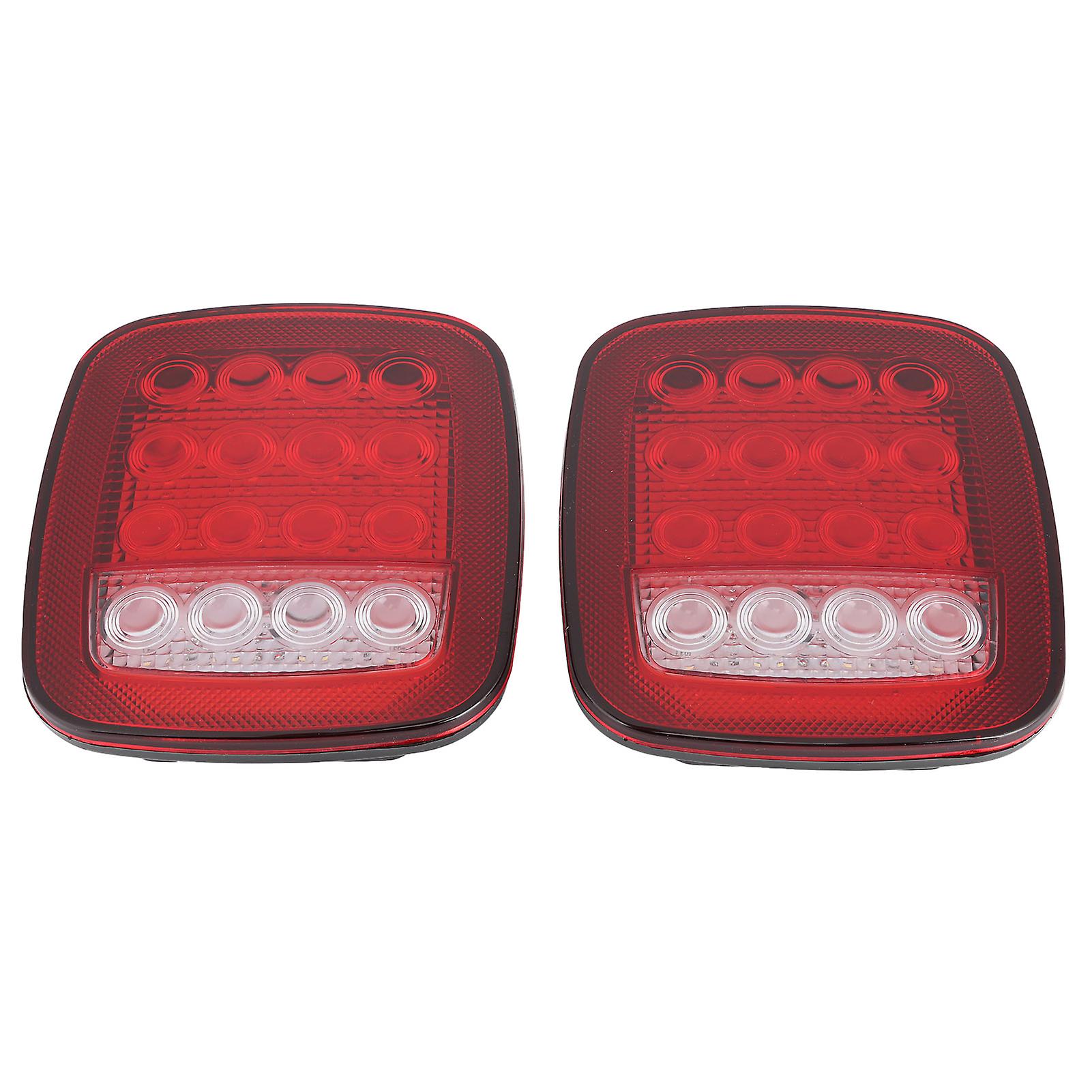 16led Reversing Light Dual Color Red White Side Marker Lamp Squareshape Fit For Jeep Wrangler Jk Cj Yj 19762006