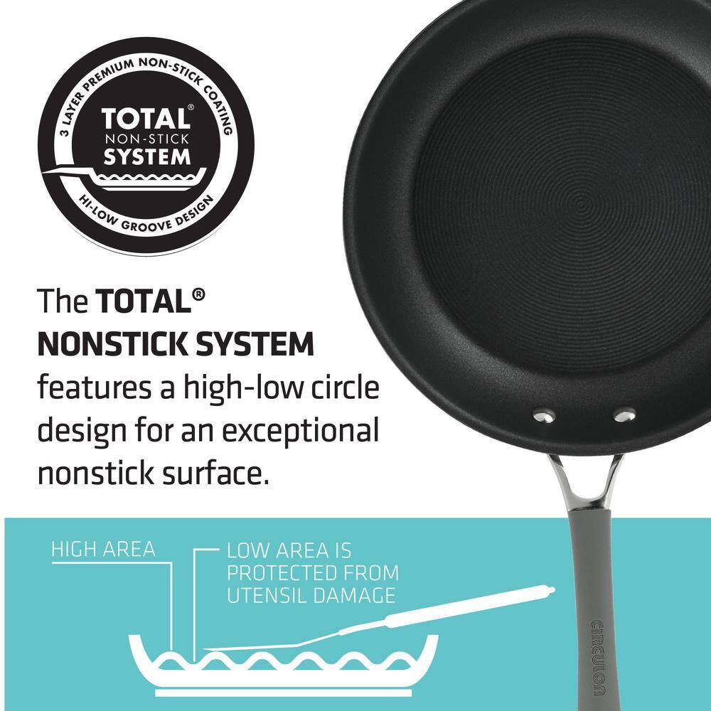 Circulon Elementum Hard-Anodized Nonstick Covered Wok with Side Handles 14-Inch Oyster Gray 81402