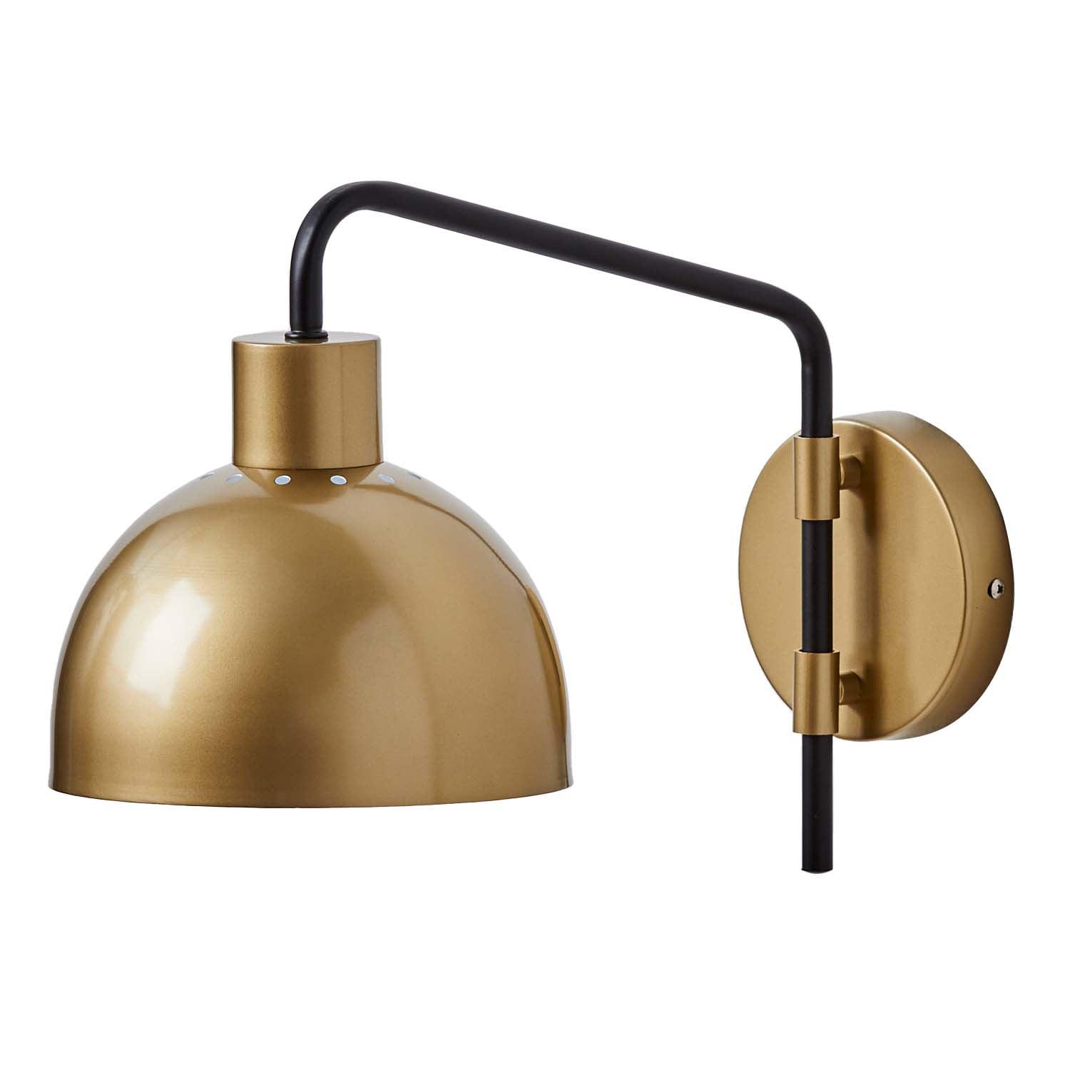 Better Homes and Gardens Wall Light Sconce， Burnished Brass and Matte Black Finish