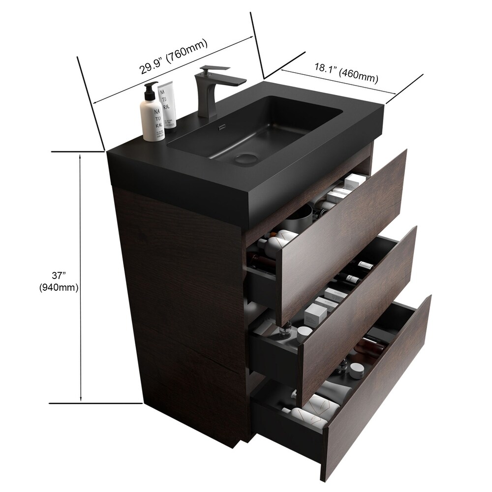 30 Inch Bathroom Vanity with Sink Freestanding Bathroom Vanity