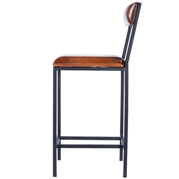 Classic Leather and Metal Counter Stool - 38.25