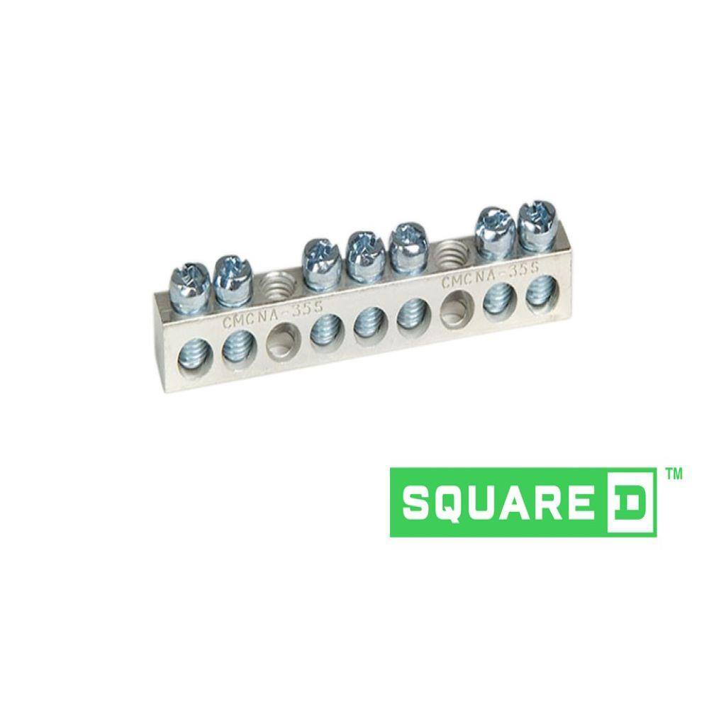 Square D 7 Terminal Ground Bar Kit for QOHomeline Electrical PanelLoad Center(PK7GTACP) PK7GTACP