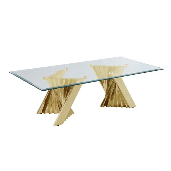 Best Quality Furniture Modern Glass Coffee Table Sets w/ Spiral Base