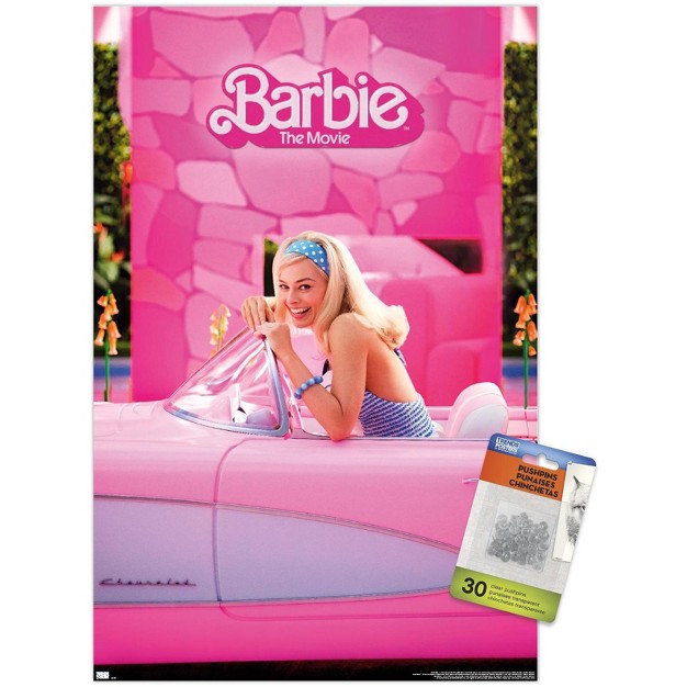 Trends International Mattel Barbie The Movie Barbie Car Unframed Wall Poster Prints