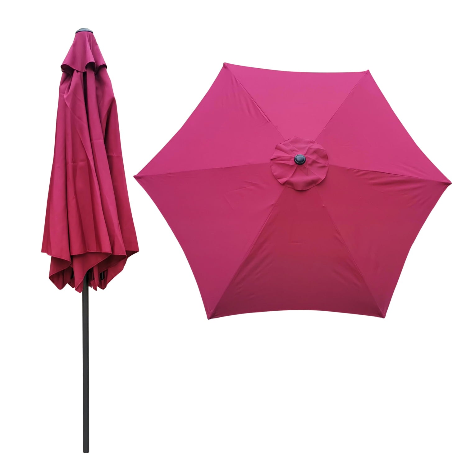 SUGIFT 9FT Patio Umbrella, Outdoor Umbrella with Push Button Tilt and Crank, Fade Resistant Water Proof Patio Table Umbrella,Burgundy