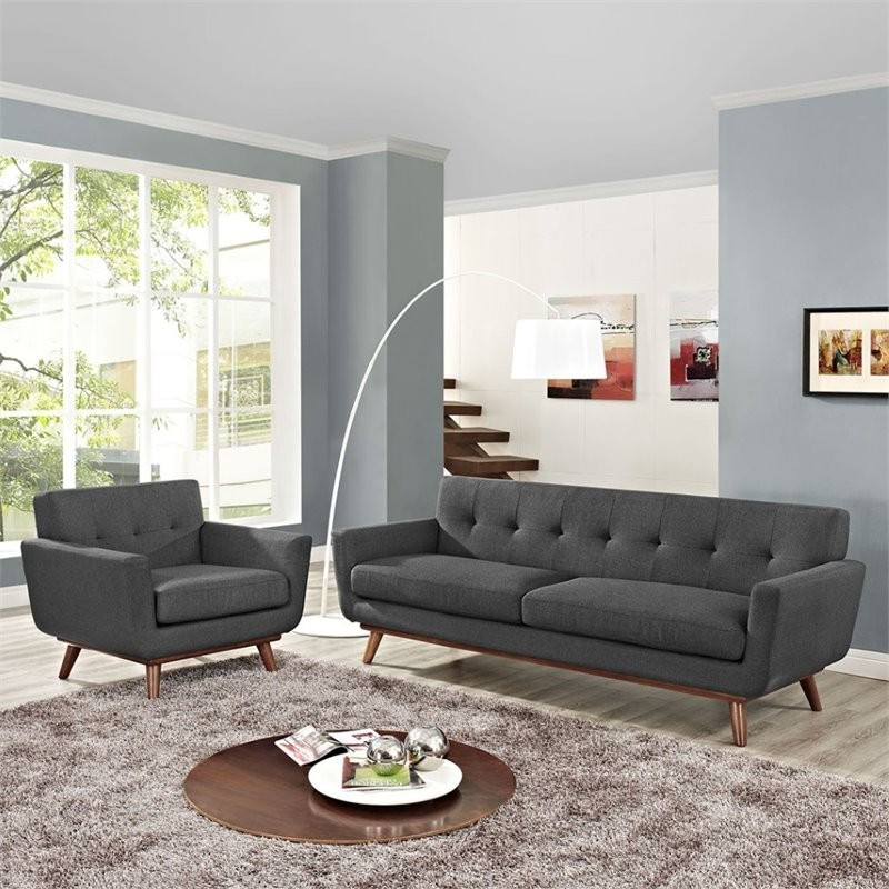 Engage Armchair and Sofa Upholstered Fabric 2 Piece Set   Modern   Living Room Furniture Sets   by Modern Furniture LLC  Houzz