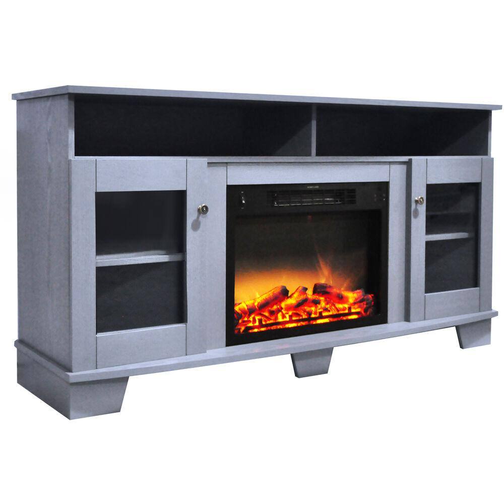 Cambridge Savona 59 in. Electric Fireplace with Enhanced Log Display in Blue CAM6022-1SBLLG2