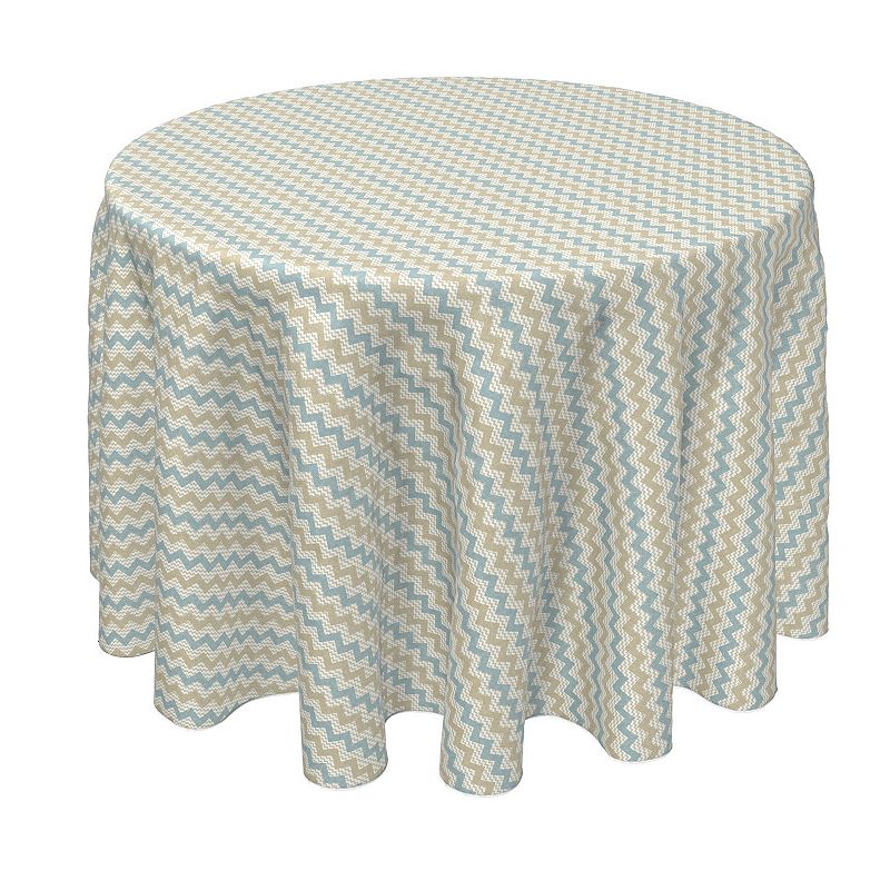 Round Tablecloth， 100% Polyester， 60 Round， Textured Chevron Design