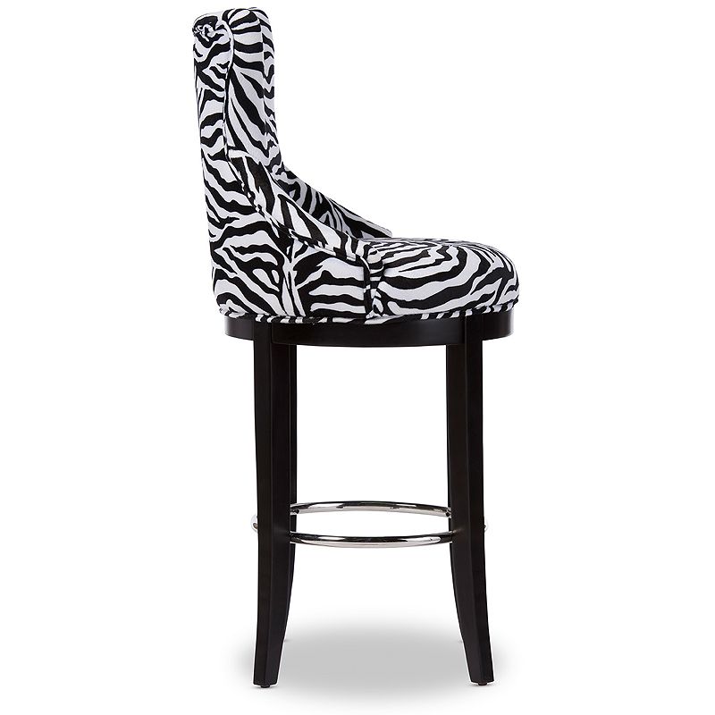 Baxton Studio Peace Zebra Print Bar Stool