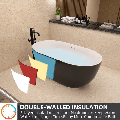 59 Acrylic Free Standing Tub Classic Oval Shape S...