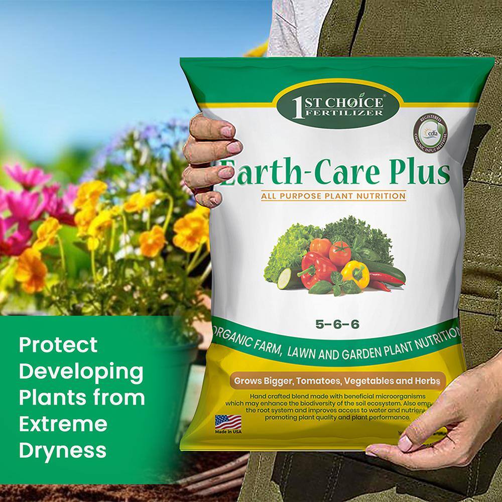 1ST CHOICE FERTILIZER Earth-Care Plus 5-6-6 4 lbs. 400 sq. ft. Slow Release Organic All Purpose Plant Nutrition 1stC1