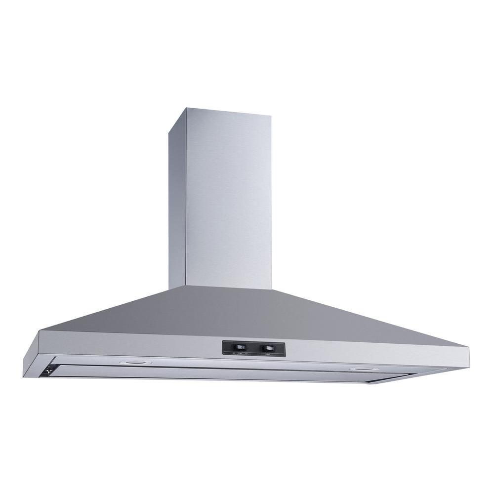 Winflo 36 in Convertible Wall Mount Range Hood in Stainless Steel with Mesh Filter Charcoal Filters and Stainless Steel Panel