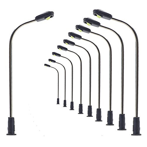 Evemodel LQS05WM 10pcs Model Railway Train Lamp Post Street Light Warm White N Z Scale LEDs NEW