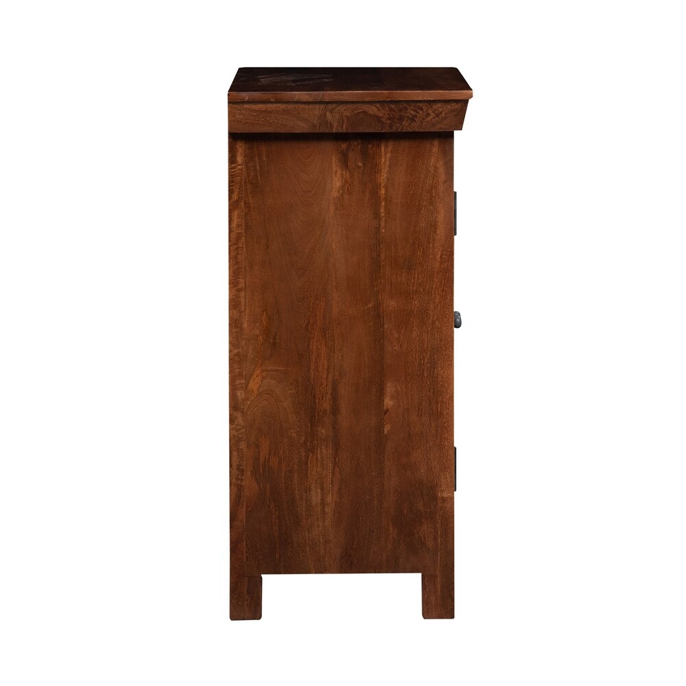 Sahana Warm Nutmeg Teal 2 Door Accent Cabinet