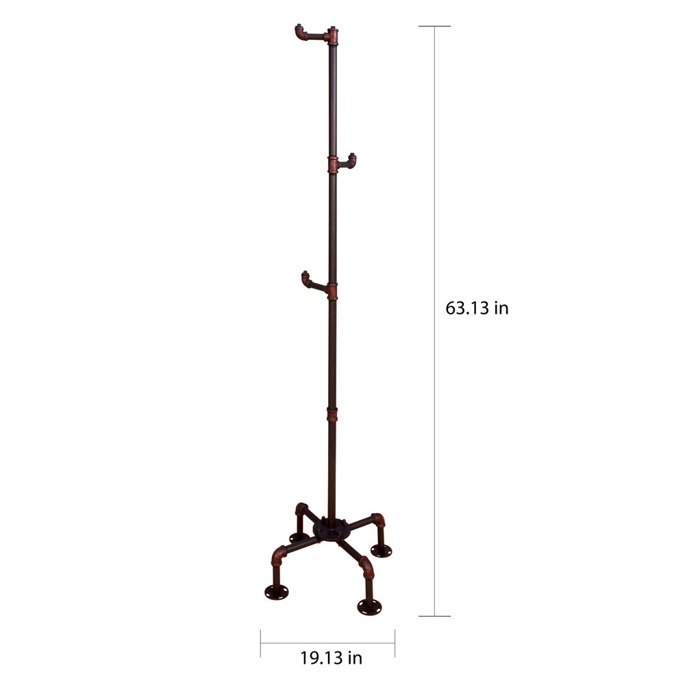 Furniture of America  Revo Industrial Antique Black Metal Coat Rack