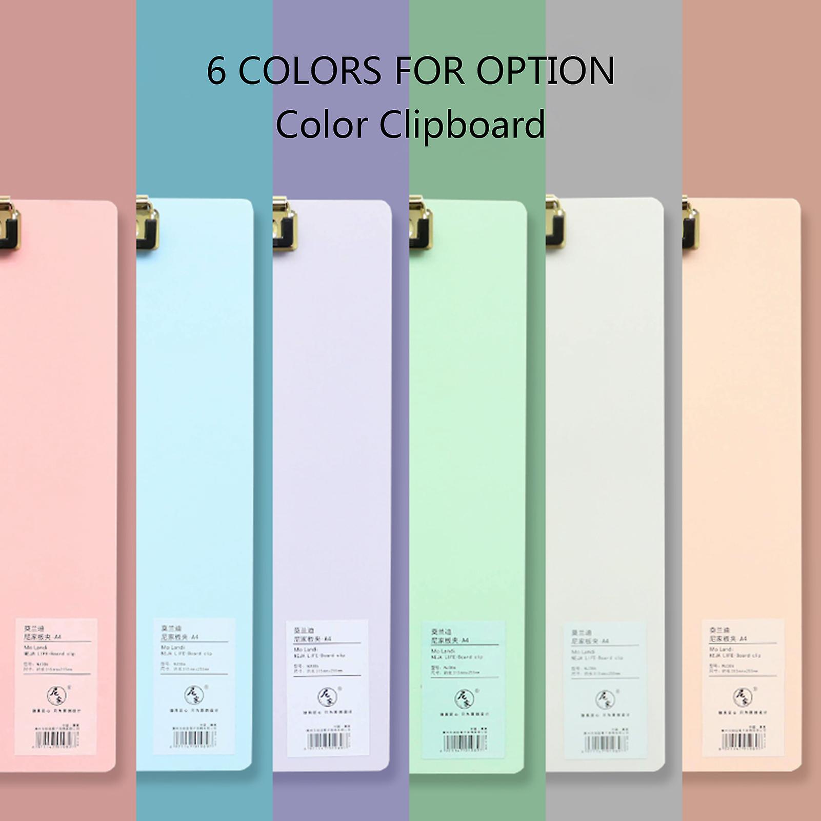 A4 Plastic Clipboard Hardboard Writing Pad Profile Clip With Hanging Hole For Students School Office Blue
