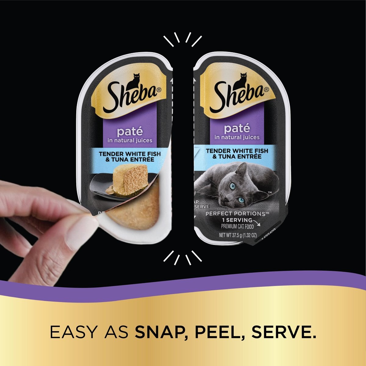 Sheba Perfect Portions Grain-Free Tender Whitefish and Tuna Entree Cat Food Trays