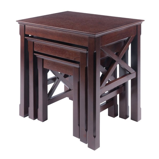 3pc Xola Nesting Table Cappuccino Winsome