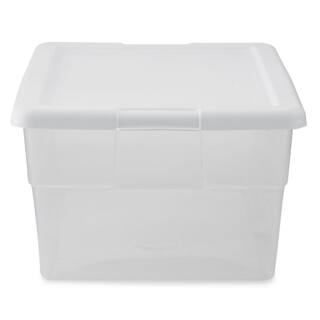 Sterilite 16 qt. Plastic Stacking Storage Box Container Tub in Clear (24-Pack) 24 x 16448012