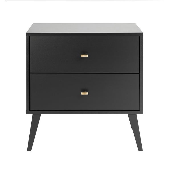 Milo Mid Century Modern 2-drawer Nightstand - - 28111225