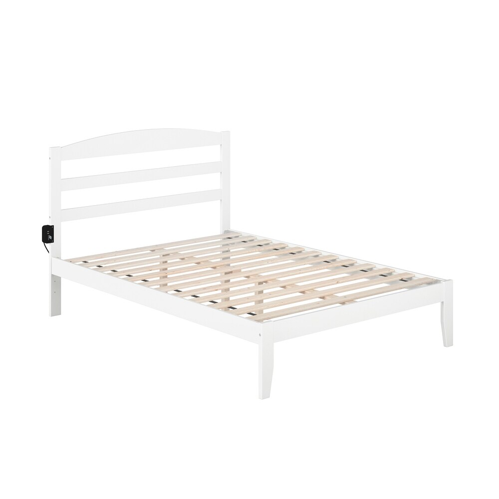 Warren Solid Wood Platform Bed with Attachable USB Charger