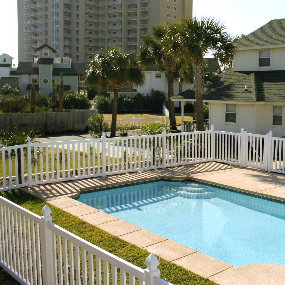 Weatherables Captiva 4 ft. H x 8 ft. W White Vinyl Pool Fence Panel PWPO-3-4X8