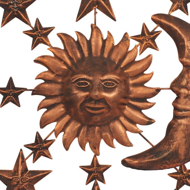 Metal Sun And Moon Indoor Outdoor Wall Decor With Stars Bronze Olivia amp May