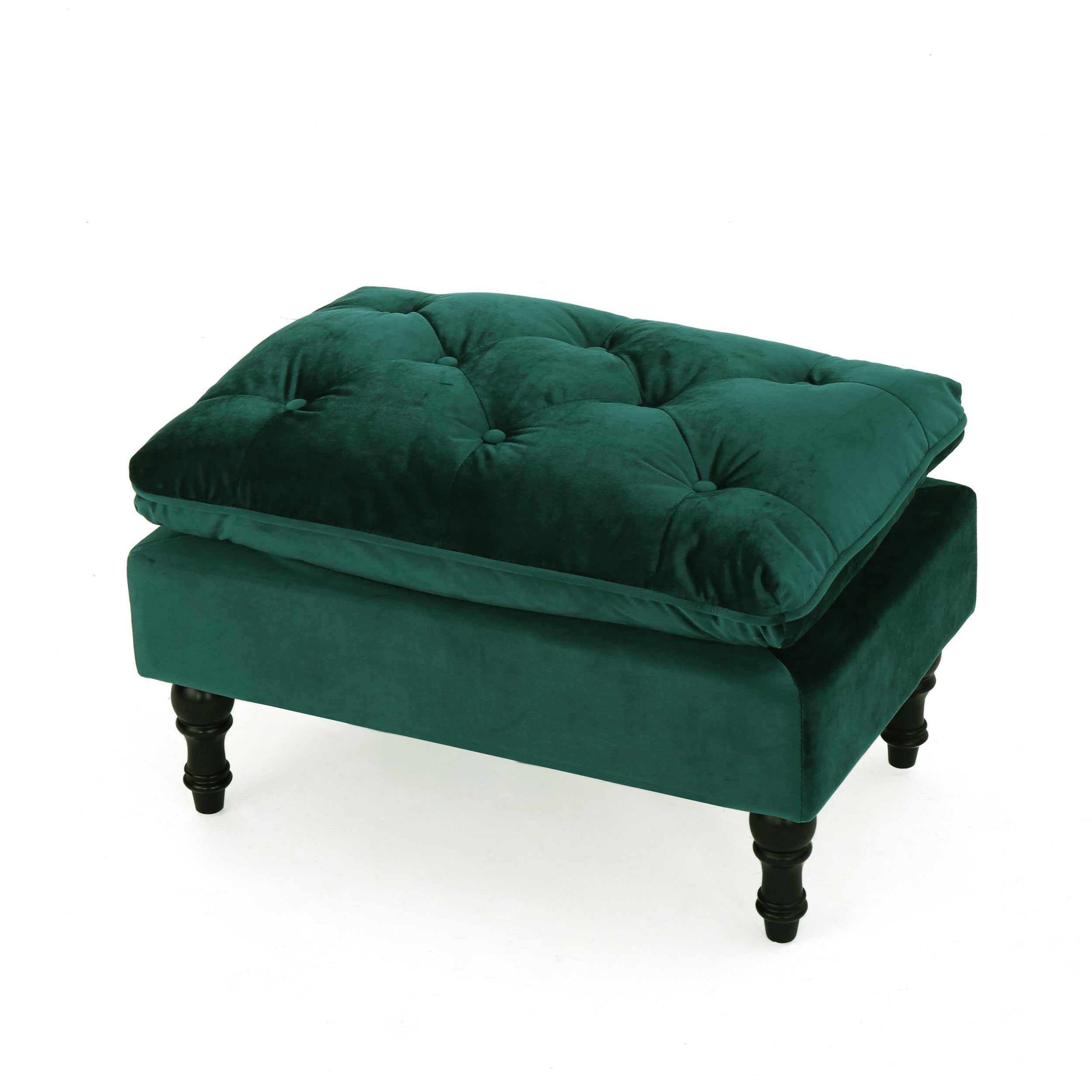 Cordoba Button Tufted Velvet Ottoman Footstool