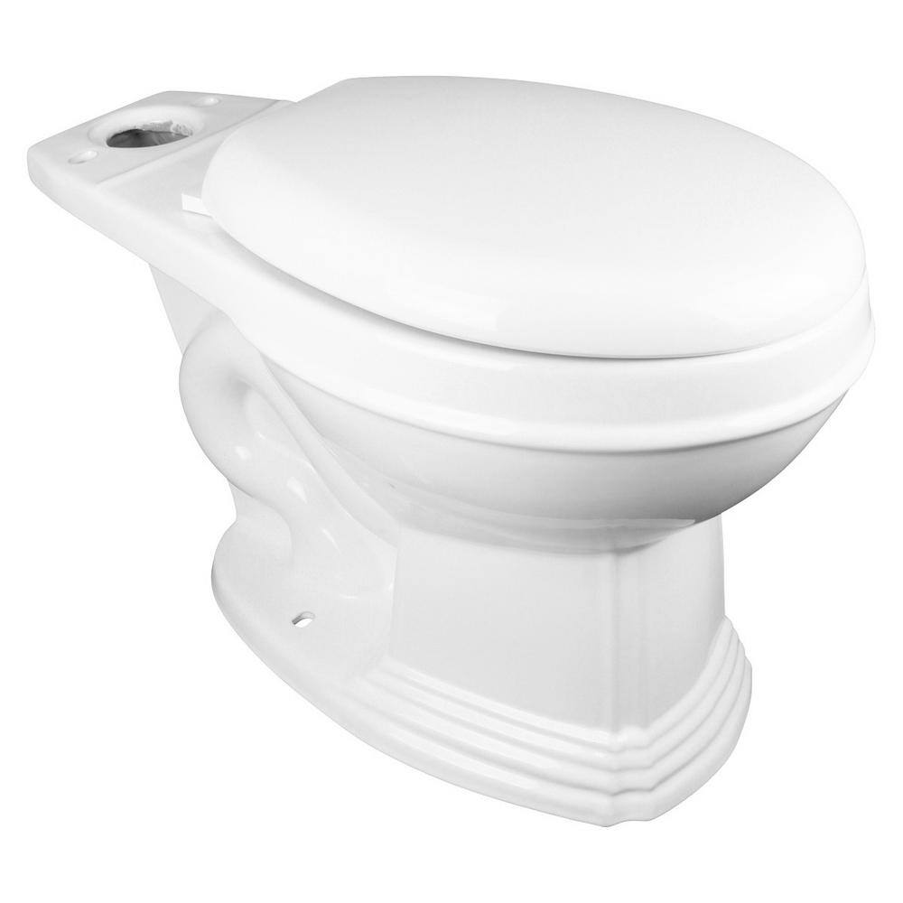 RENOVATORS SUPPLY MANUFACTURING Sheffield Corner 2-Piece 0.8 GPF1.6 GPF WaterSense Dual Flush Round Toilet in White with Slow Close Seat 13762