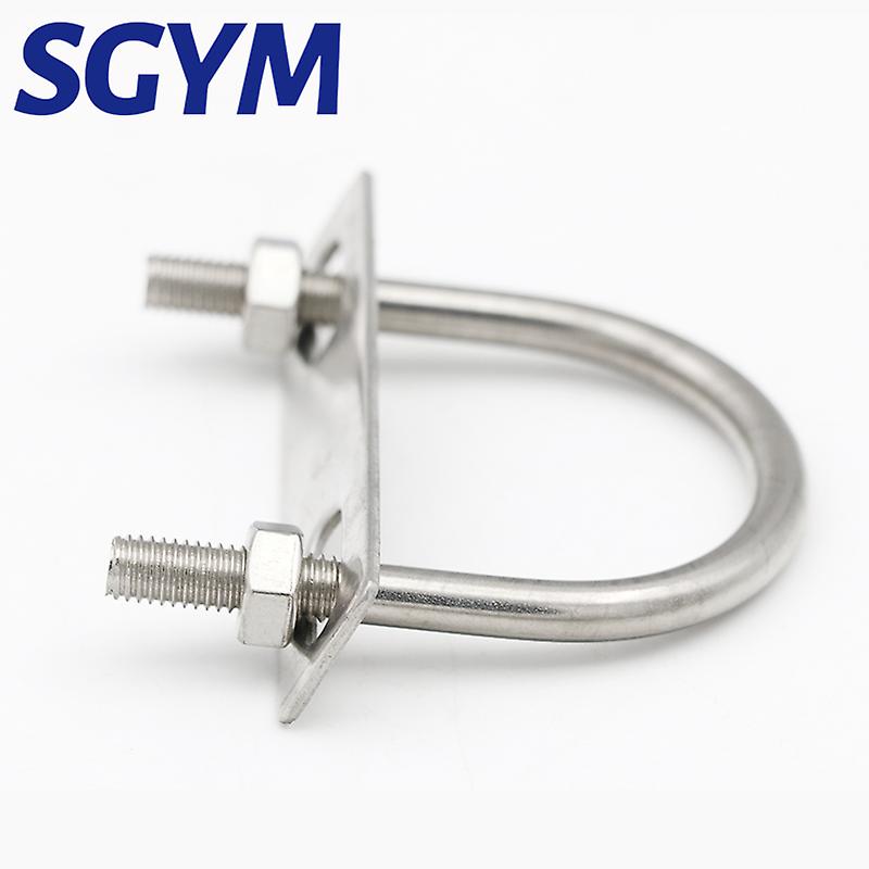 2pcs 304 Stainless Steel U-shaped Screw Buckle U Bolt M6 M8 Pipe Clamp U-clip Fillet With Strap Nuts Washers  Kit