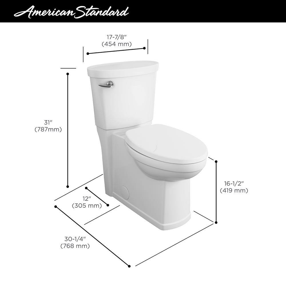 American Standard Cadet 3 Decor Tall Height 2-Piece 1.28 GPF Single Flush Elongated Toilet with Seat in White Seat Included 715AA.001.020