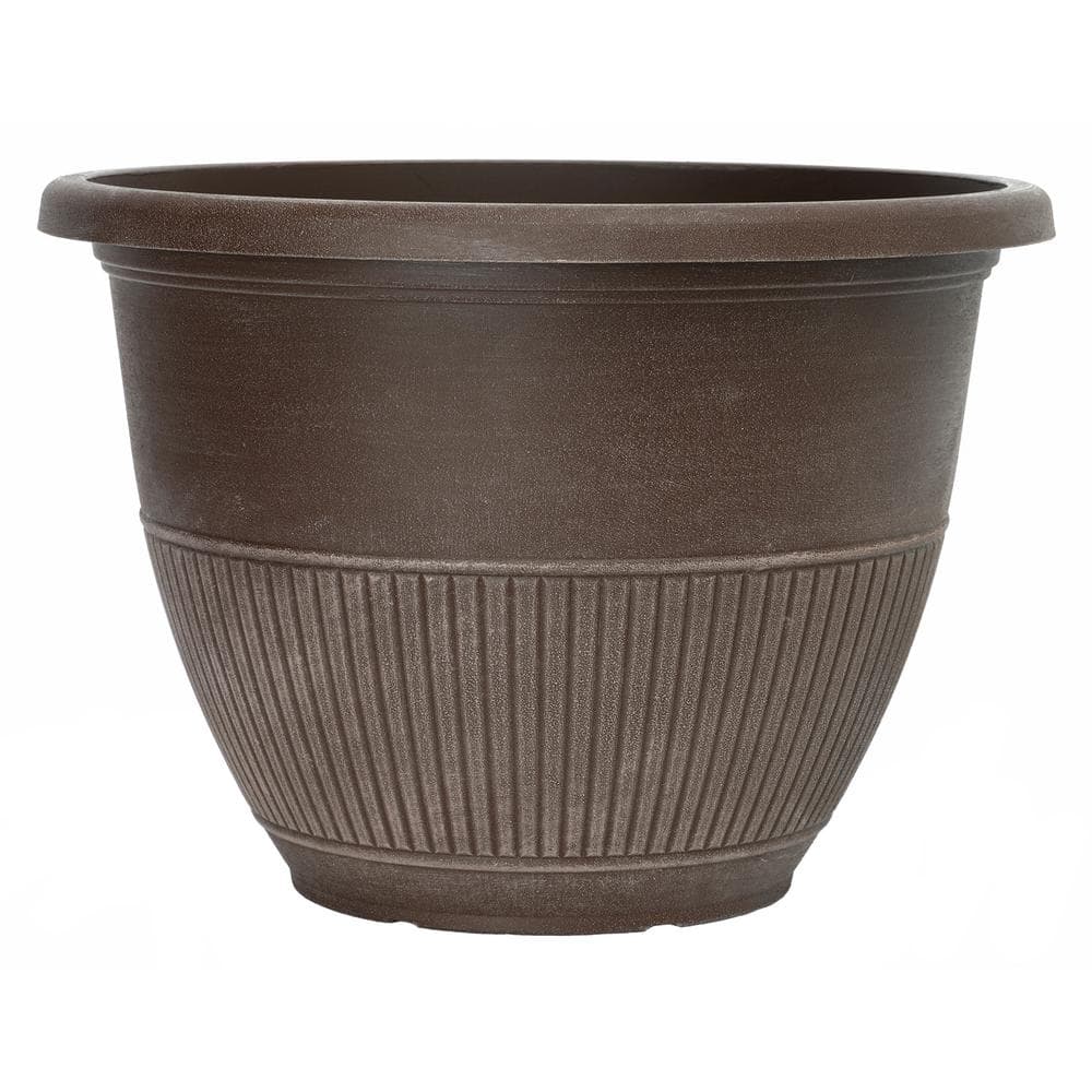 PRIVATE BRAND UNBRANDED 14 in. Rene Bark Brush Plastic Planter DP1871E