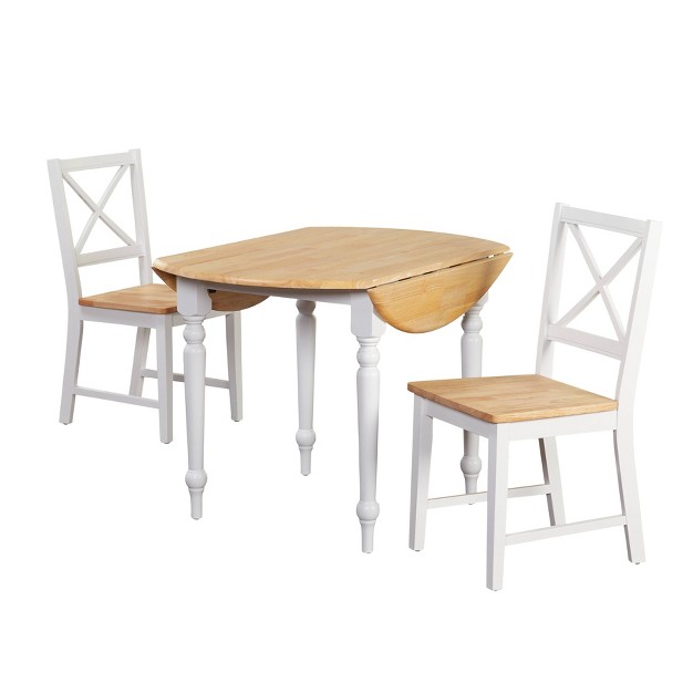 3pc Homesessentials Dining Set Wood white Buylateral