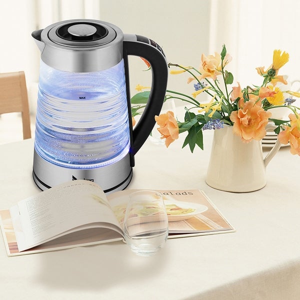 2.2L 1100W Electric Kettle with Blue Light and Electronic Handle