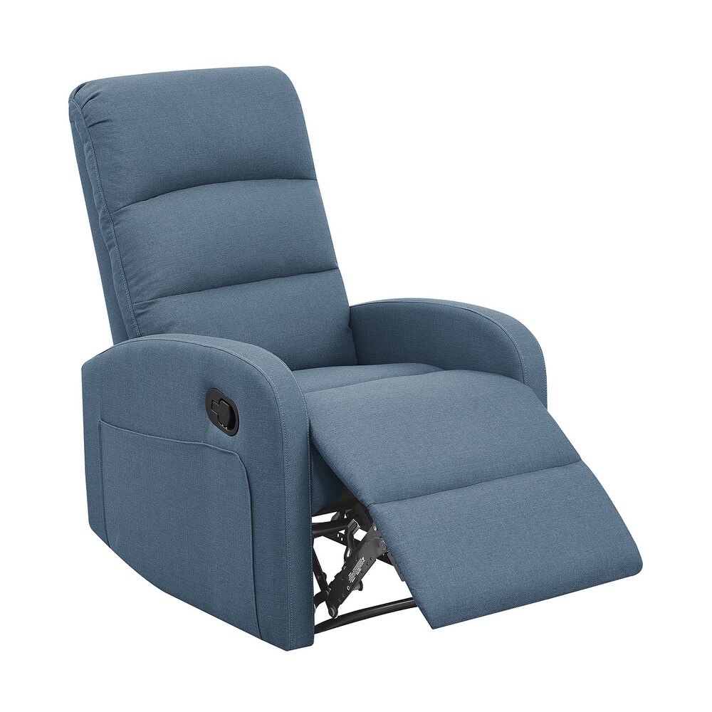 Charlotte Manual Upholstered Recliner  Denim Blue