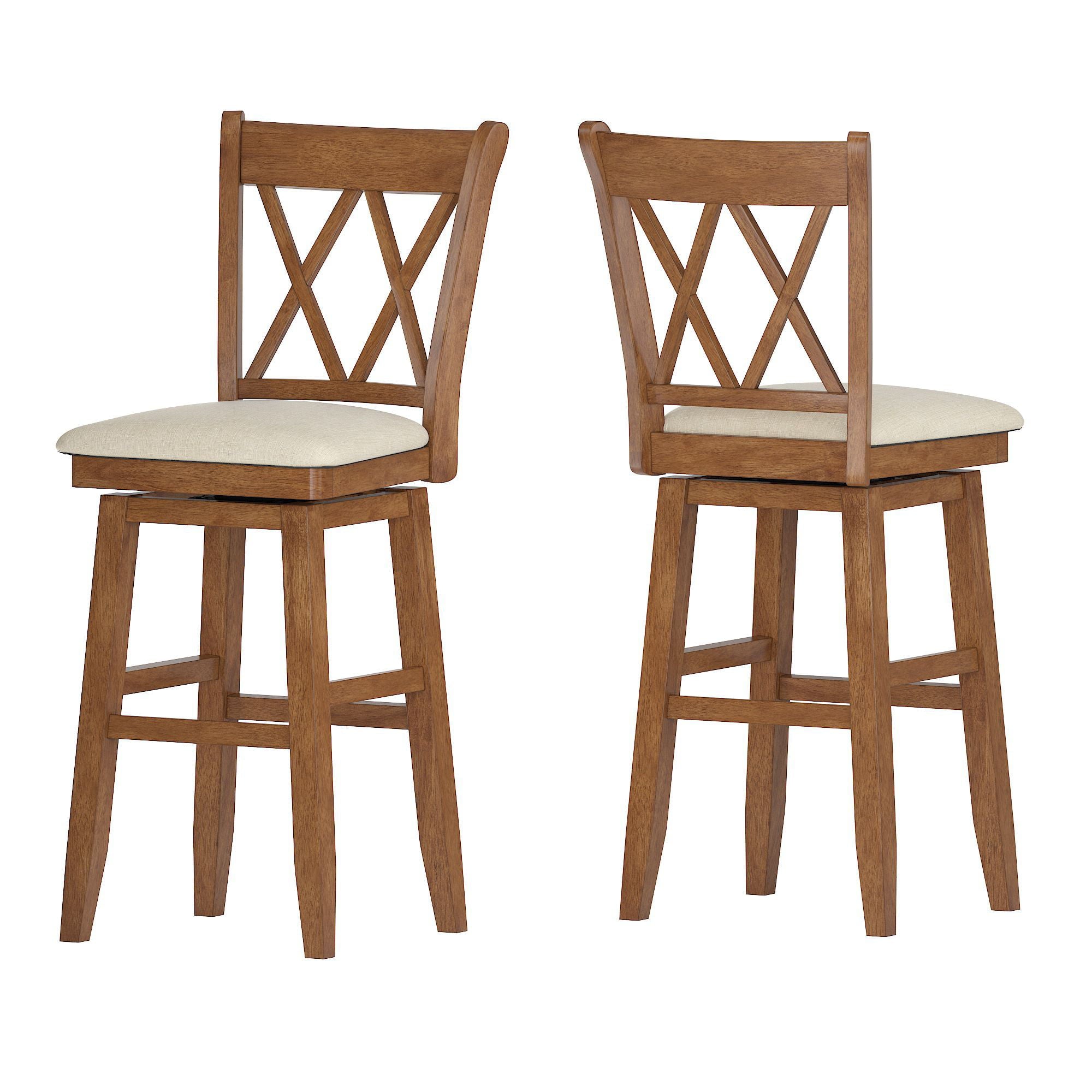 Weston Home Sheena Bar Stool with Swivel， Oak