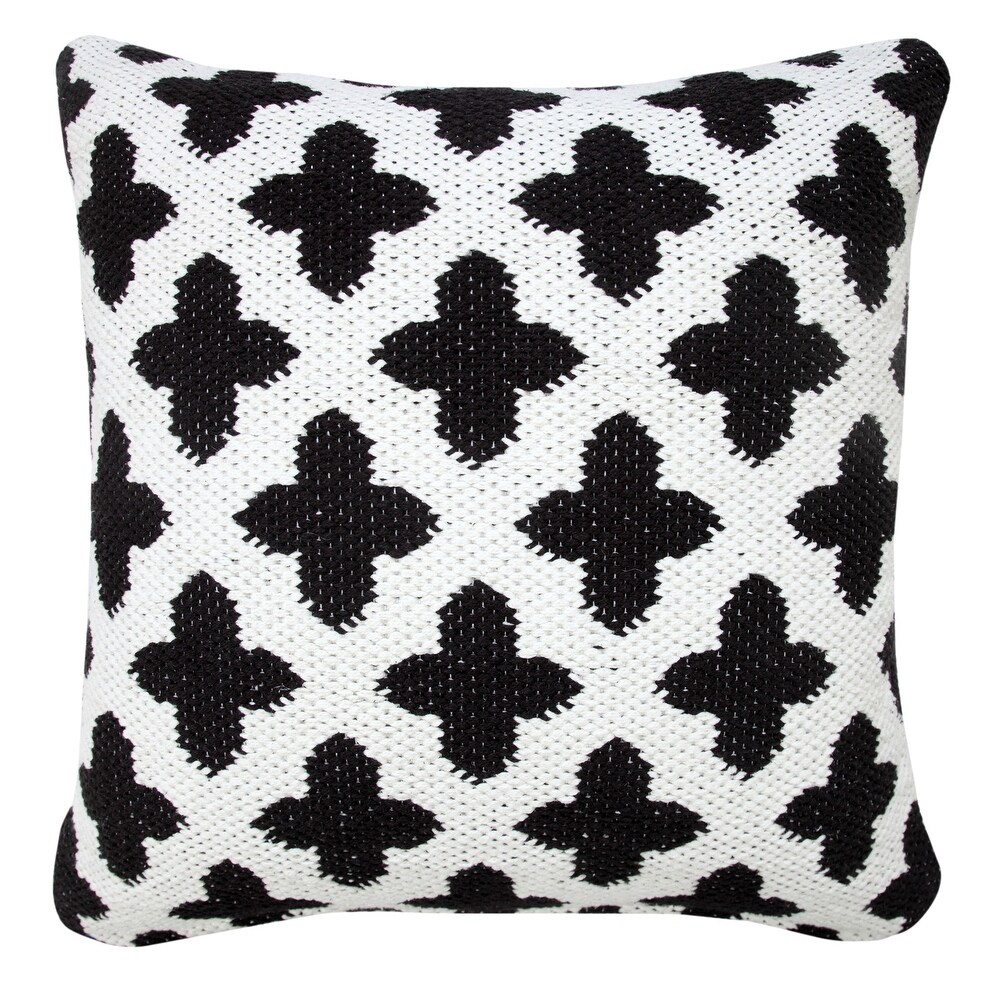 LR Home Modern Swiss Cross Woven Geometric Throw Pillow