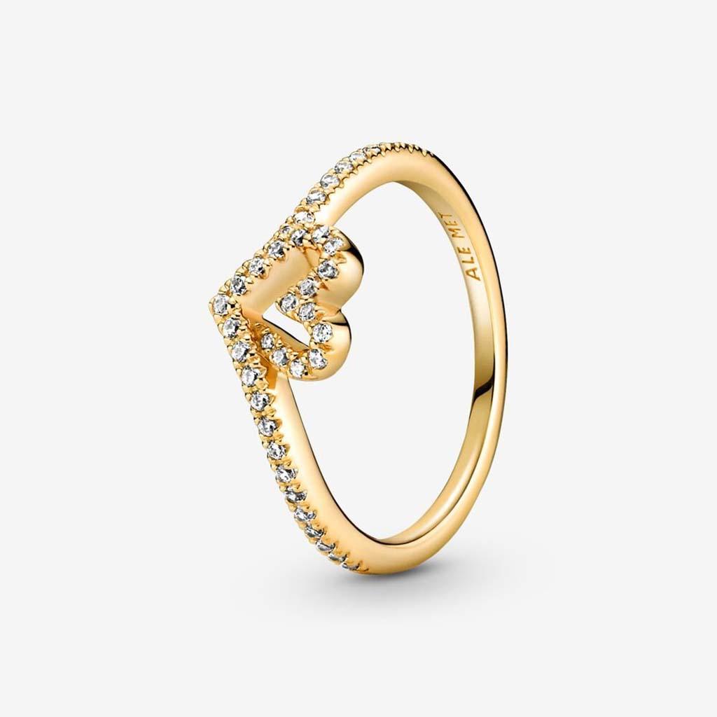 PANDORA  Pandora Timeless Wish Sparkling Heart Ring - Gold Plated