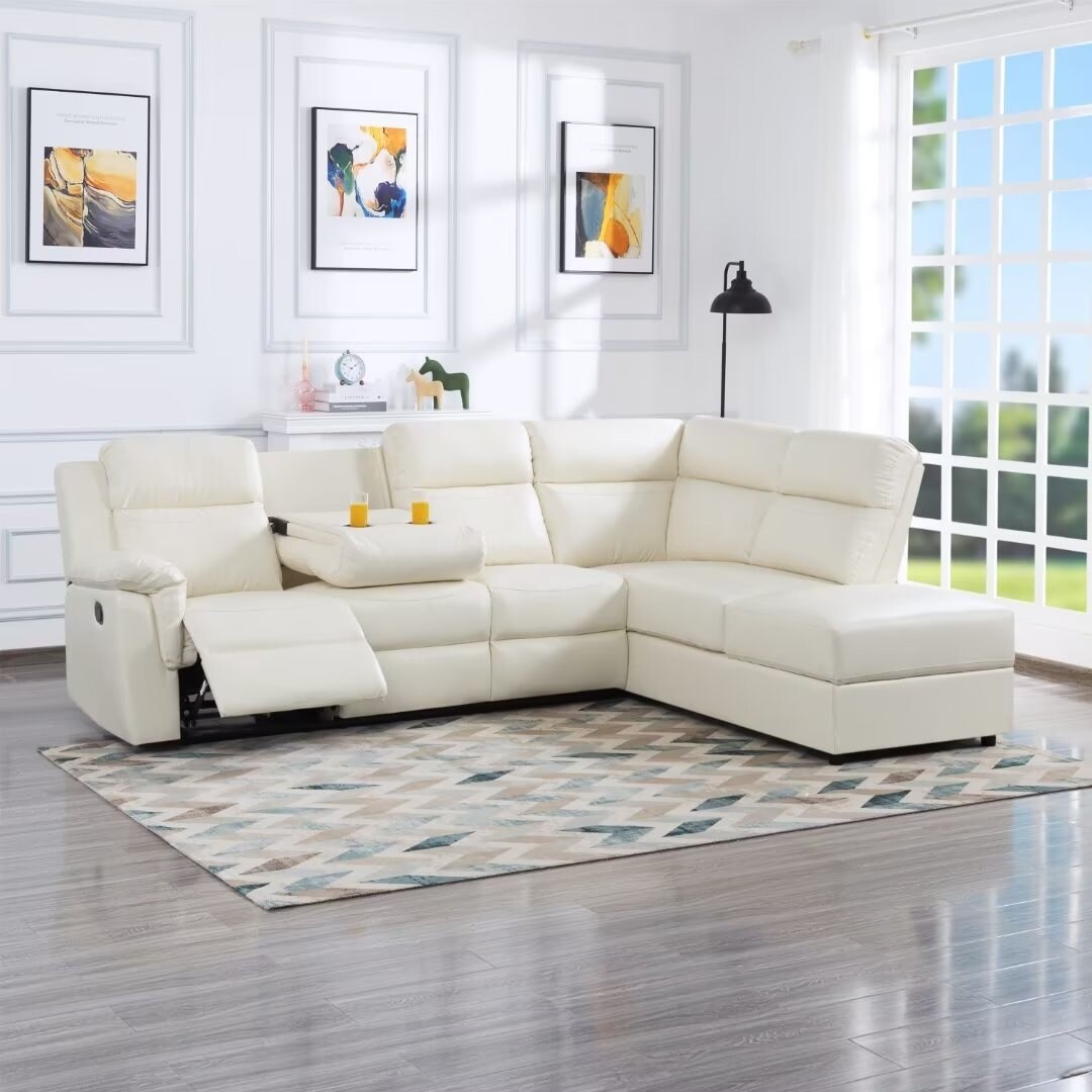 110.2'' 3-seater Sofa with Flipped Middle Backrest， and 2 Cup Holders - 110.2