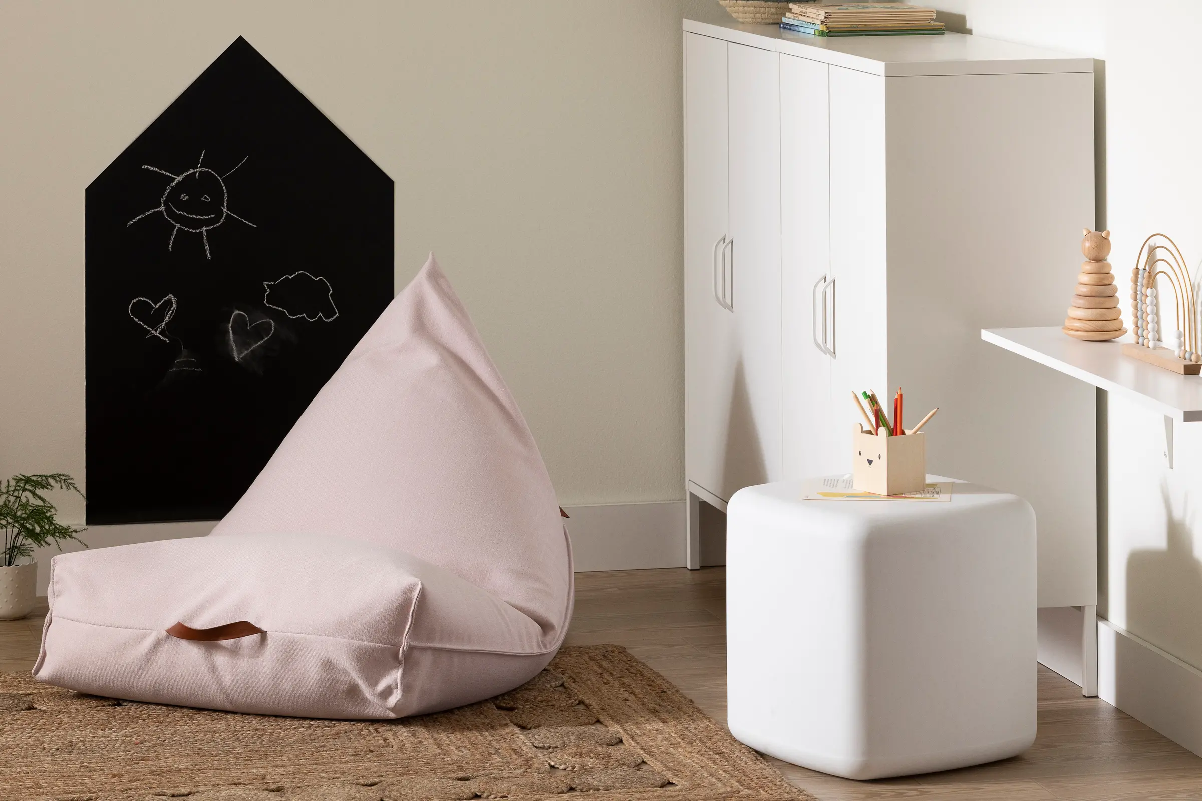 Sweedi Blush Pink Bean Bag Chair