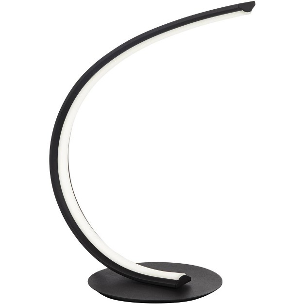 High Small Modern Accent Table Lamp Led Black Metal Single White Shade Living Room Bedroom Bedside Nightstand House